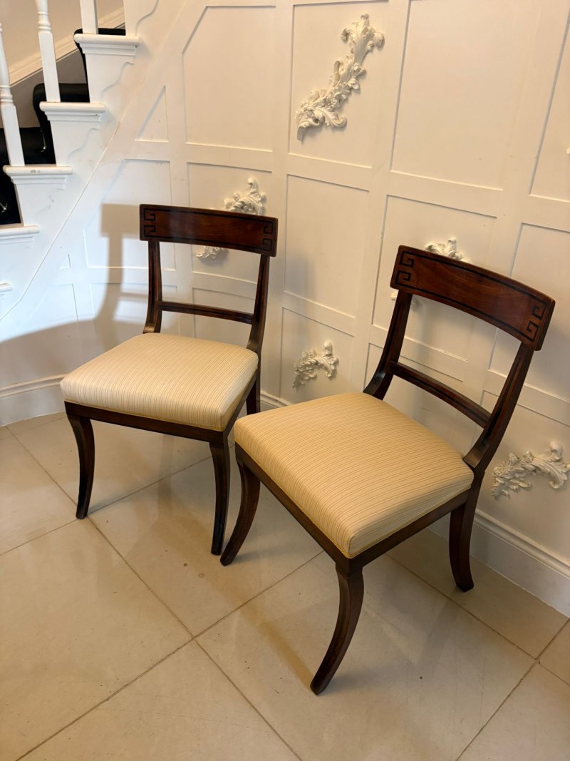 Antique English Regency Mahogany Klismos Dining Side Chairs – Pair - Image 2